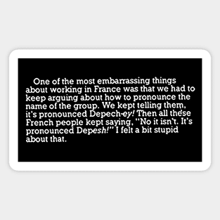 Dave Gahan / Depeche Mode Magazine Interview Quote Magnet